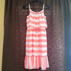 *NWT* Girls Nautica Coral Striped Layered Dress - Girls Size 12